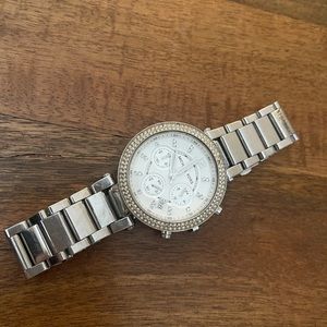 Michael Kors Parker Chronograph Silver Dial Ladies Watch MK5353